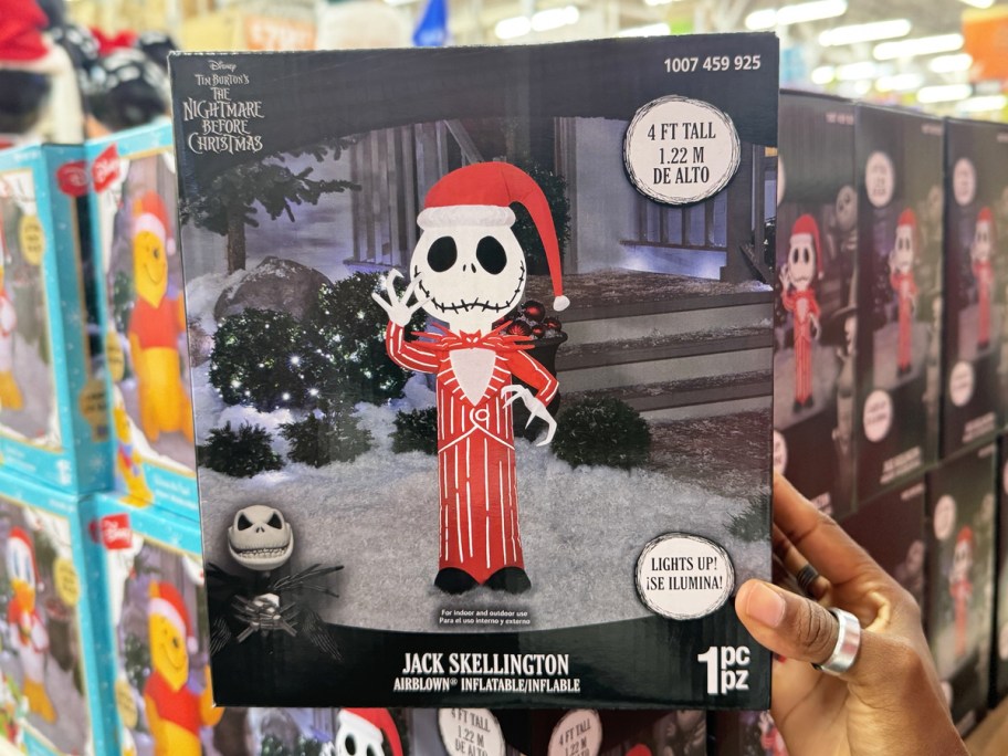 hand holding box for Jack Skellington inflatable