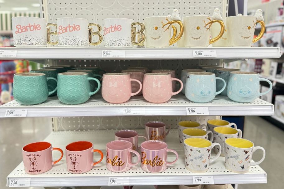 Display of mugs