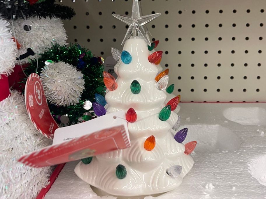 Mini Ceramic LED Christmas Tree at Dollar Tree