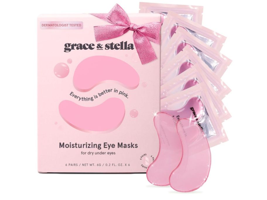 Grace & Stella Pink Under-Eye Masks 6 Pairs stock image