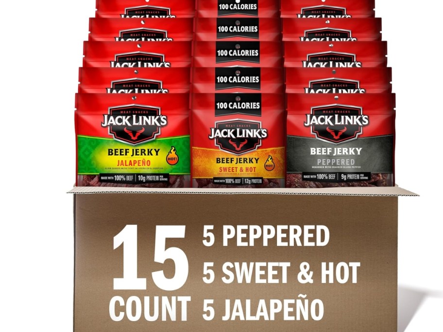 box with Jack Links Jerky in a variety of bold flavors