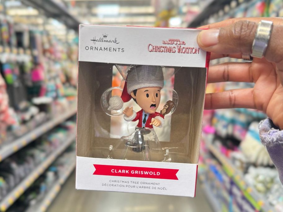 Hallmark National Lampoon's Christmas Vacation Clark Griswold Ornament in hand in store