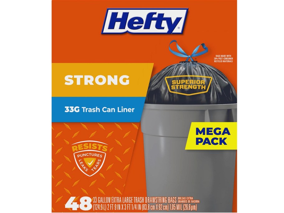 large box of hefty trash bags