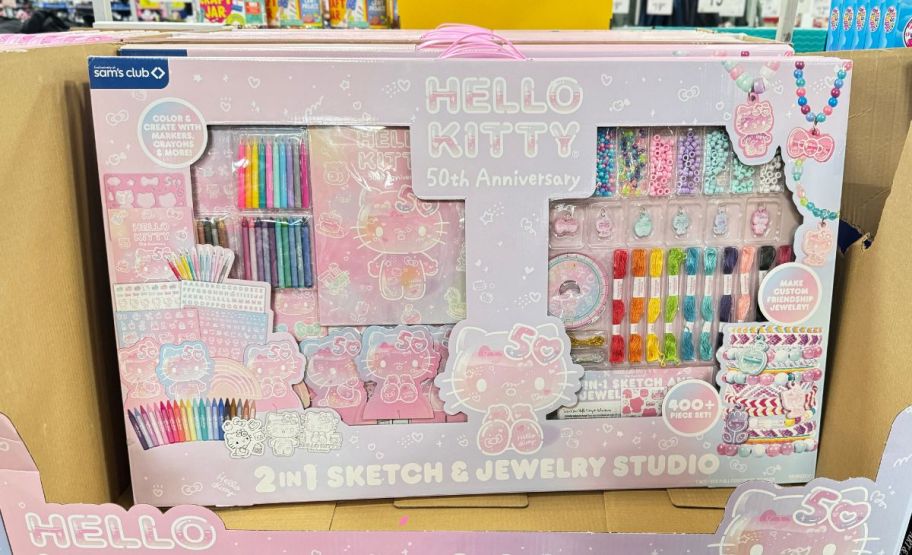 a Hello Kitty 50th anniversary jewelry making studio kit