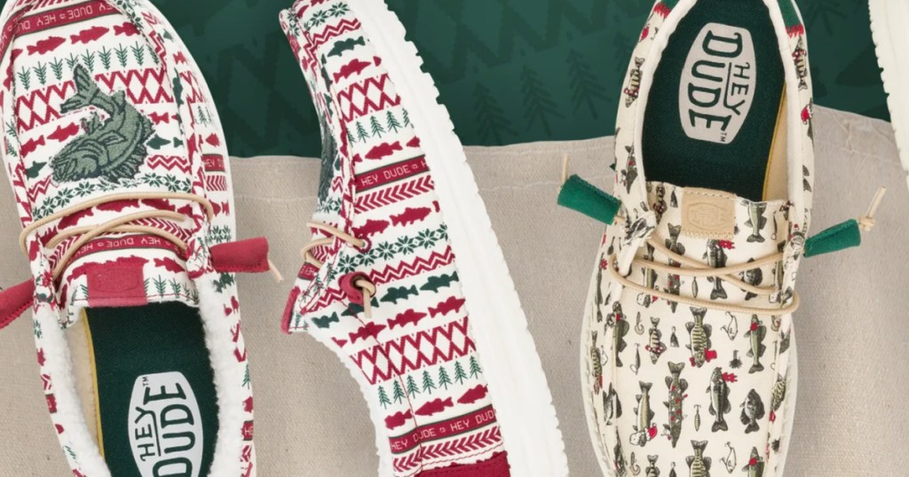 Hey Dude Christmas Fish Shoes