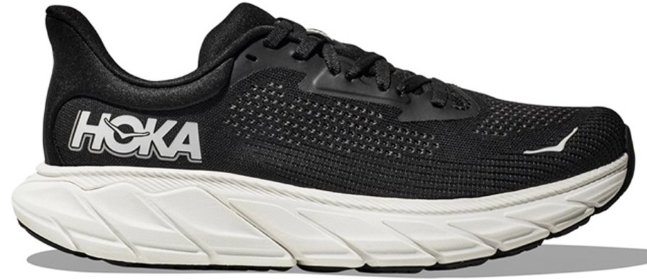 black and white hoka running shoe