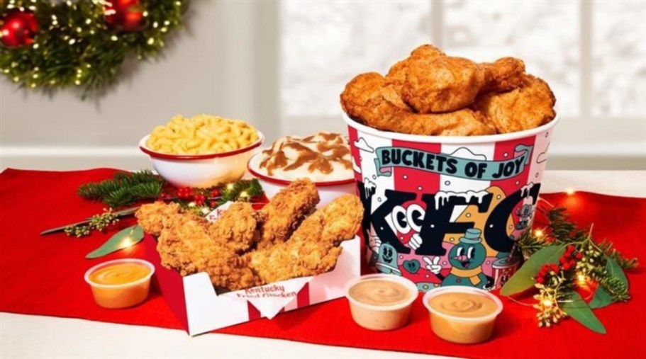 NEW KFC Festive Meal Deals Starting at $25.99 + Matching Holiday Merch