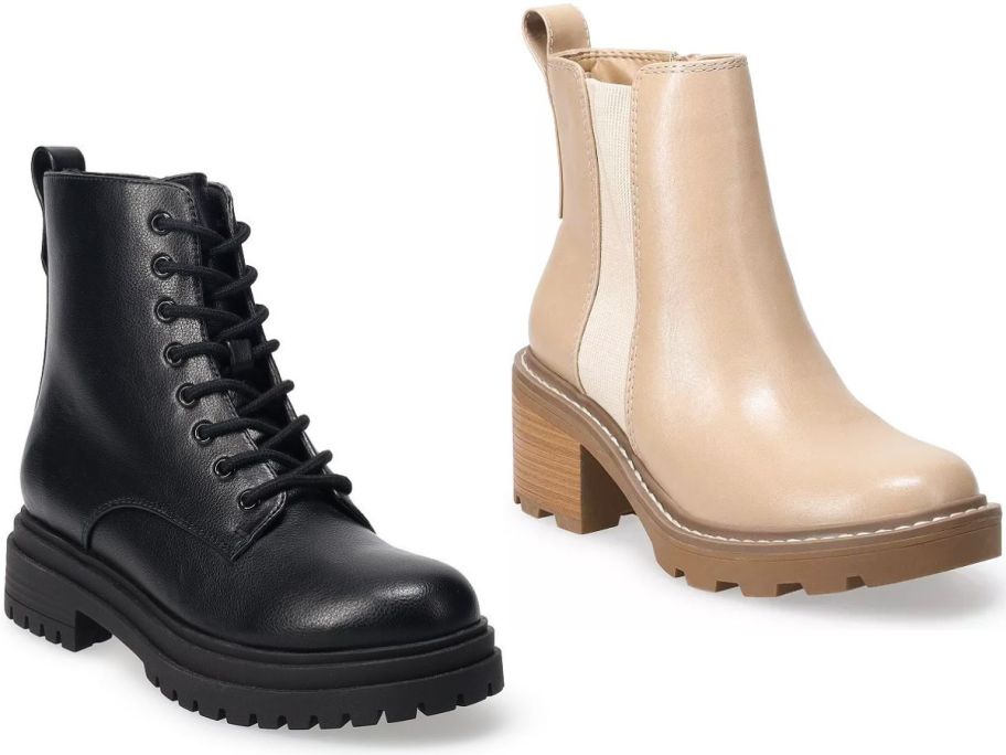 Stock images of two women's boots from Kohl's