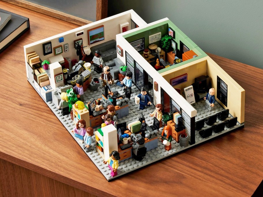 LEGO The Office Dunder Mifflin Model Building Set on wood table