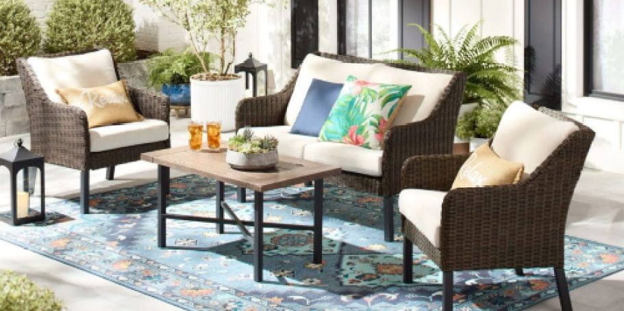 HOT Walmart Patio Furniture Sale | Mainstays 4-Piece Set $196 Shipped (Reg. $498)