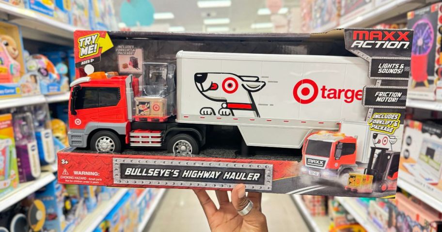 Maxx Action Bullseye's Highway Hauler in hand in store