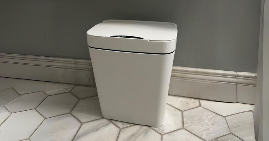 TWO Motion Sensor Bathroom Trash Cans Only $29.99 Shipped on Amazon (Just $14.99 Each!)