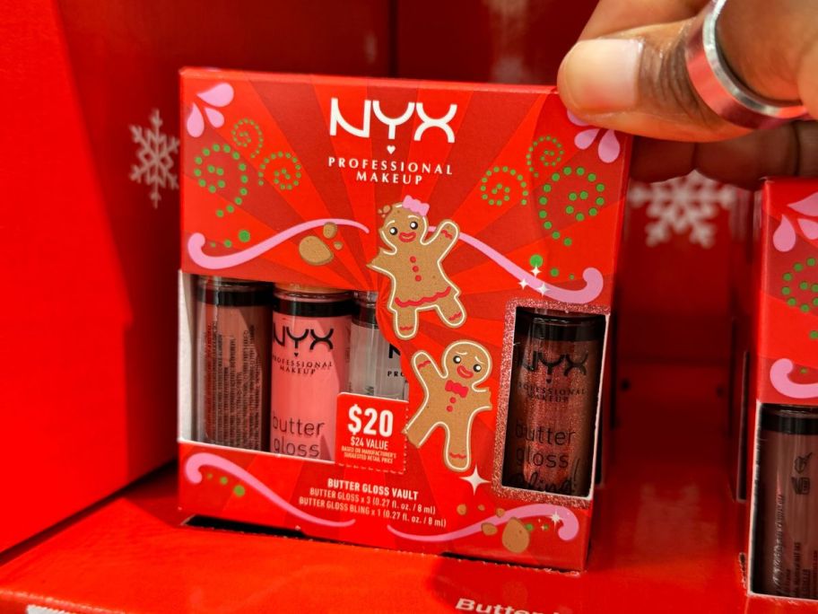 NYX Professional Makeup Butter Lip Gloss Vault 3-Piece Set on shelf in store