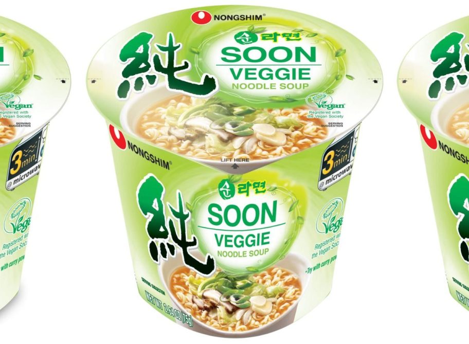 Nongshim Soon Instant Vegan Ramen Noodle Soup Cup stock image