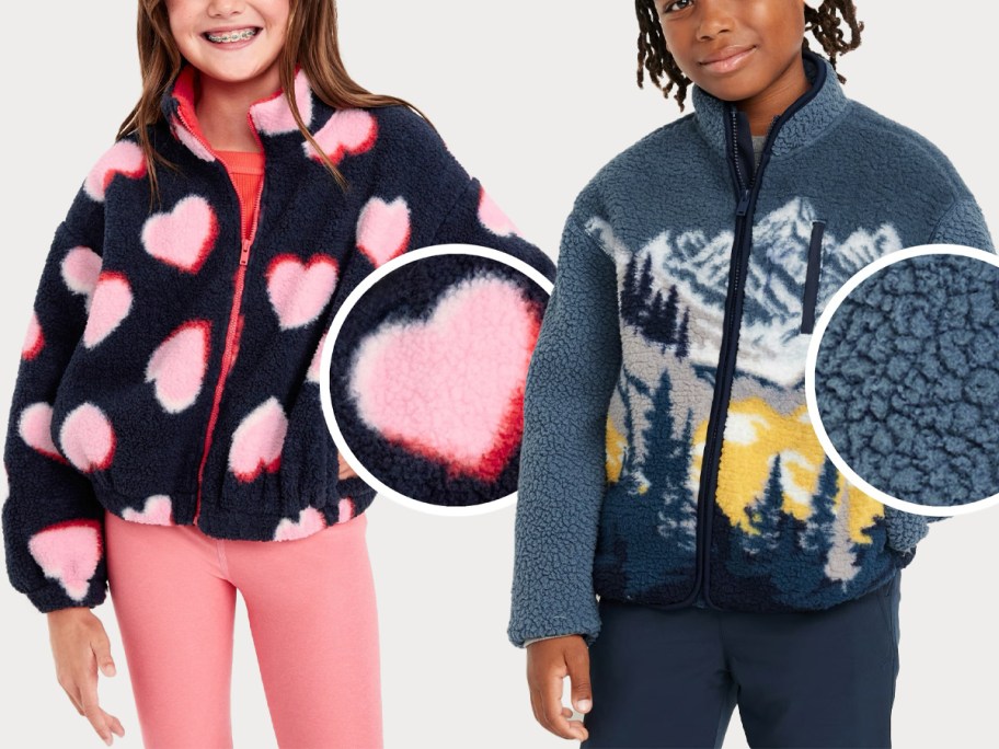 Old navy girls and boys sherpa jacket