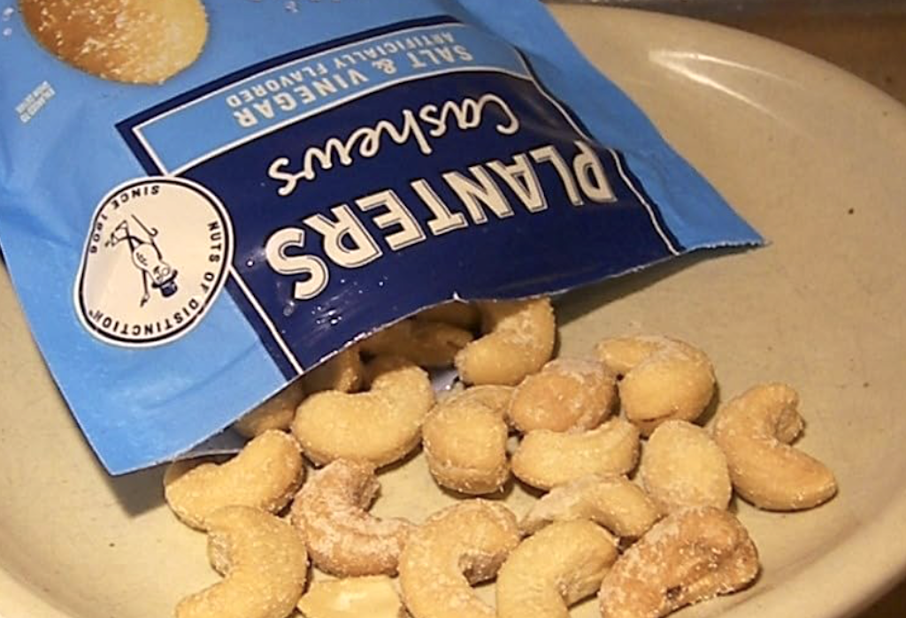 Planters cashews on plate 