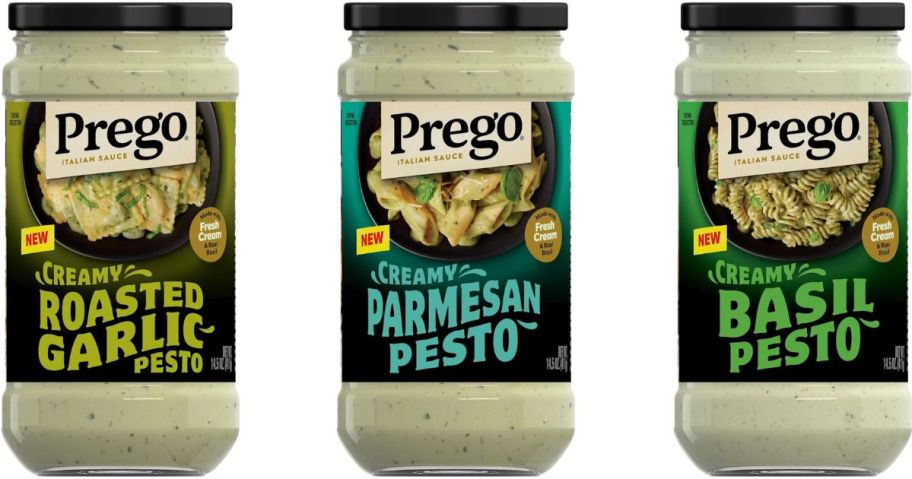 3 Jars of Prego Creamy Pesto Pasta Sauces