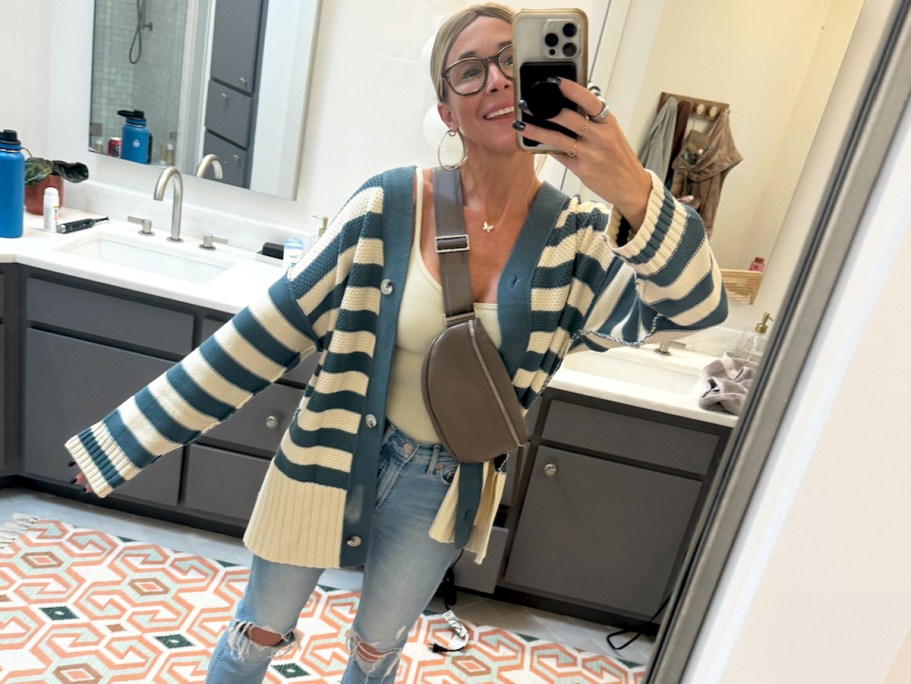 Oversized Striped Cardigan Only $21.59 Shipped on Amazon (Reg. $46)