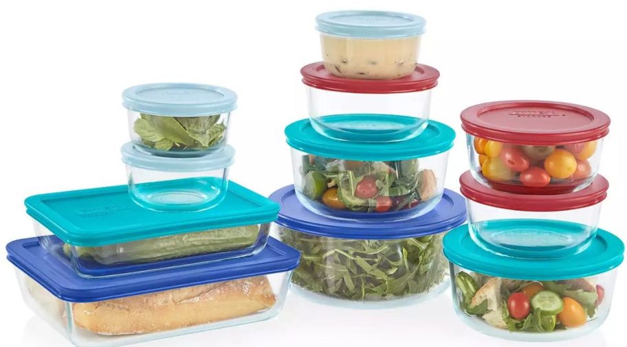 Pyrex 22-Piece Glass Food Storage Set stock image