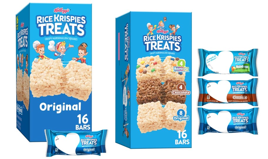 two boxes of Rice Krispies Treats