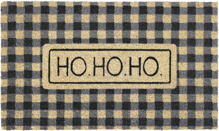 plaid ho ho ho doormat