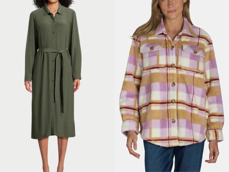 time and tru women's shirt dress and shacket