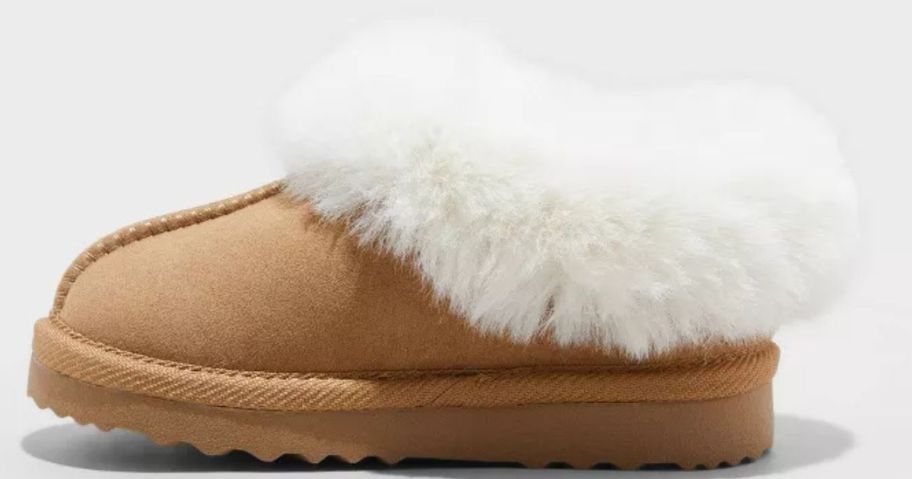 A Toddler Piper Faux Fur Cuff Clog Slipper