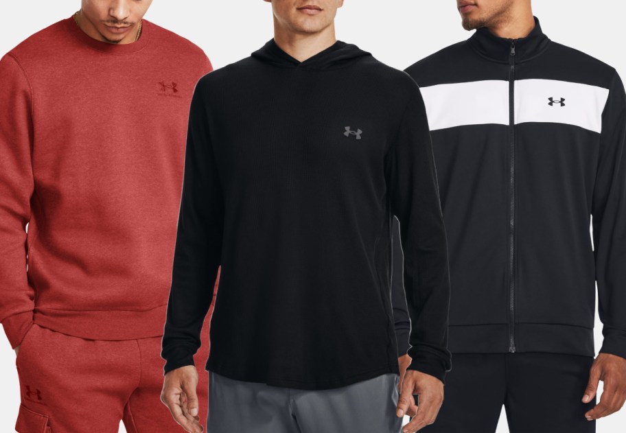 Under armour crew neck. sweater and jacket