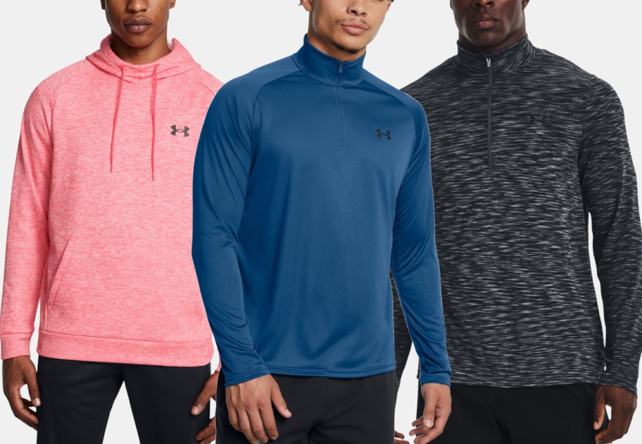 Under armour hoodie, twist zipper and half zipper