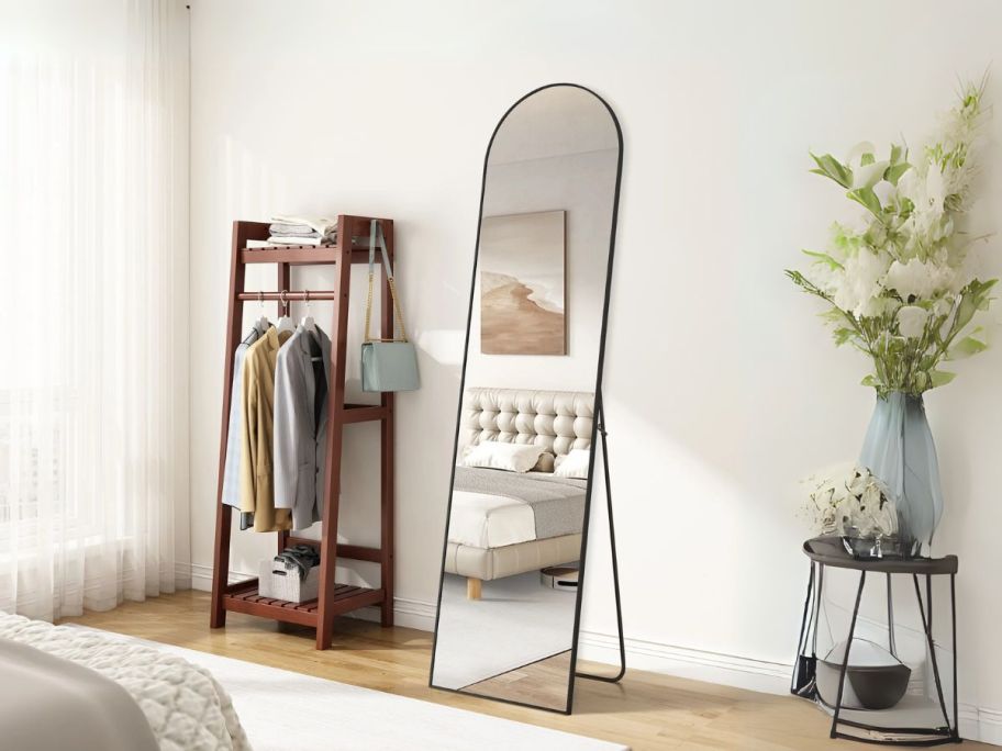 EDX 59" x 16" Arched Full-Length Mirror in bedroom