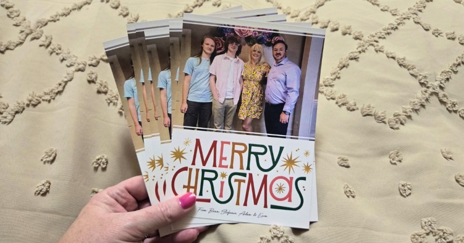 walgreens christmas photo cards with picture of family