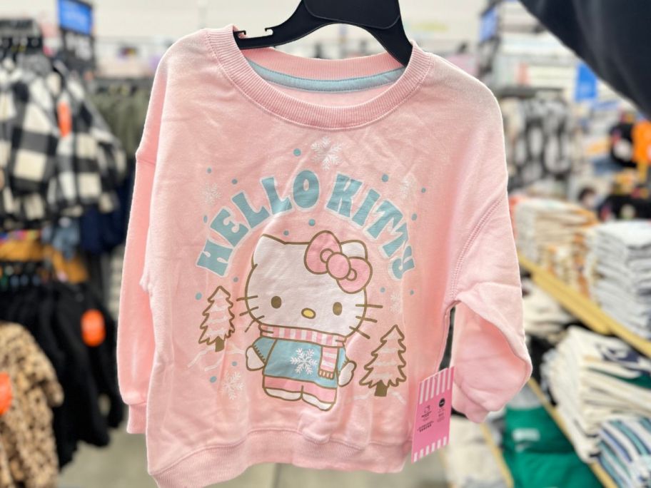 Toddler Girl's Holiday Crewneck Sweatshirt with Hello Kitty