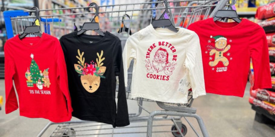 NEW Kids Christmas Long-Sleeve Shirts Only $5.48 on Walmart.online