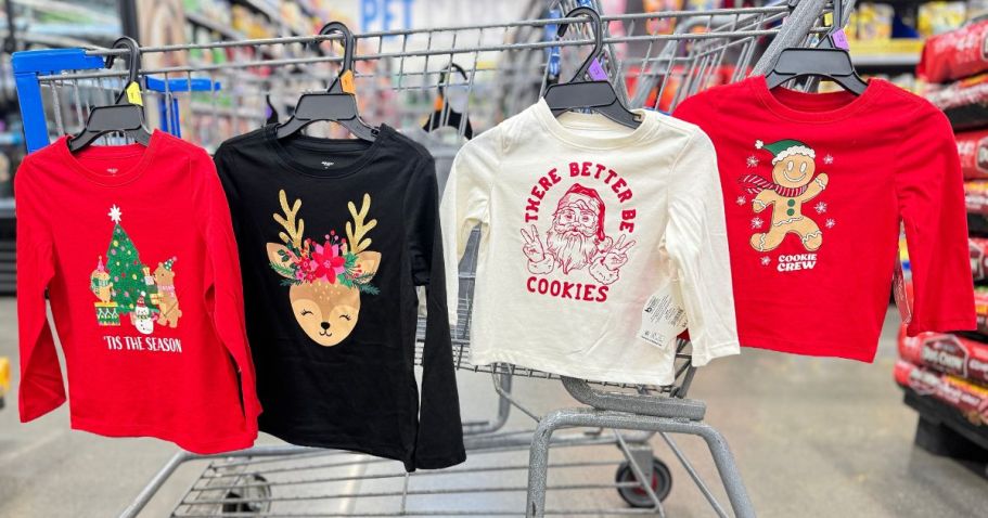 NEW Kids Christmas Long-Sleeve Shirts Only $5.48 on Walmart.online