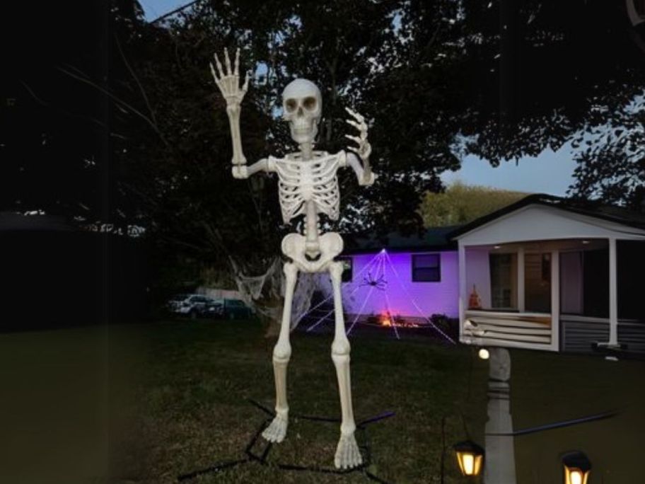 Way to Celebrate Giant 10' Posable Skeleton in yard