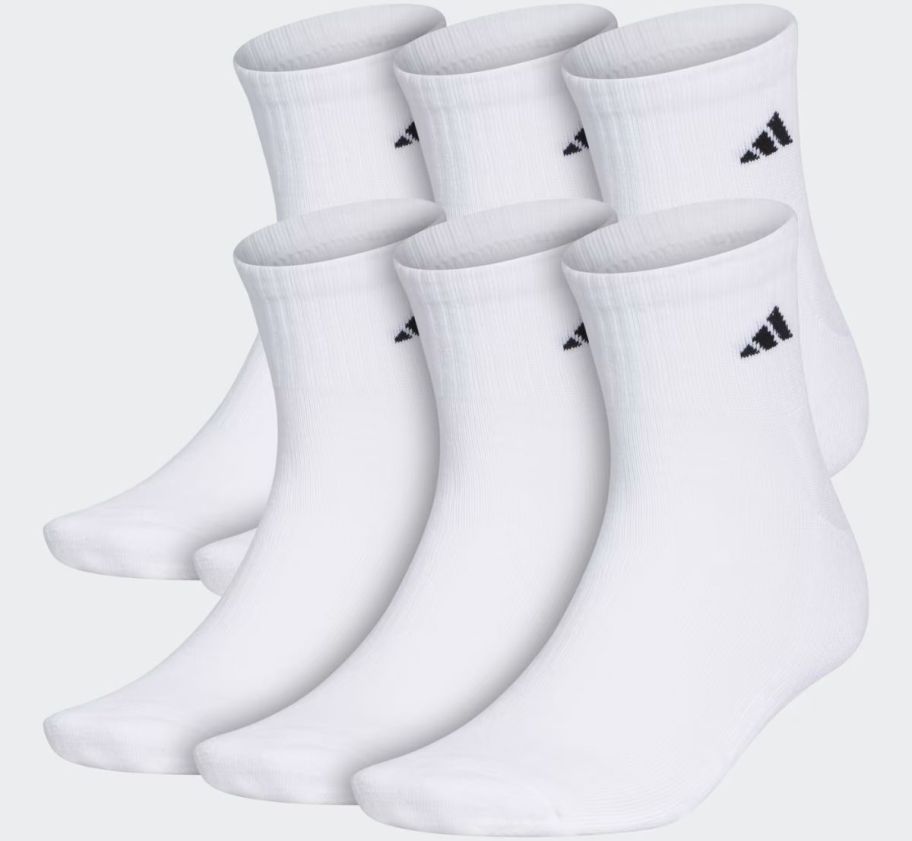 6 pair of white crew socks