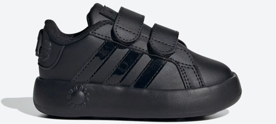 black adidas toddler sneaker with velcro straps