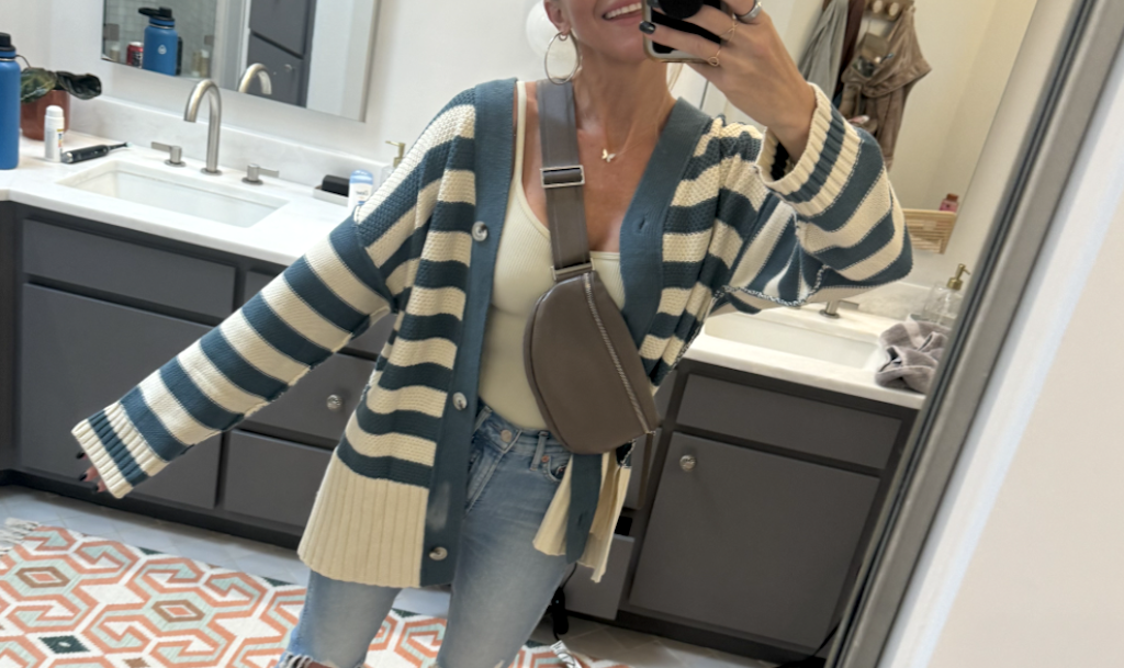 Oversized Striped Cardigan ONLY $22.99 on Amazon (Reg. $46)