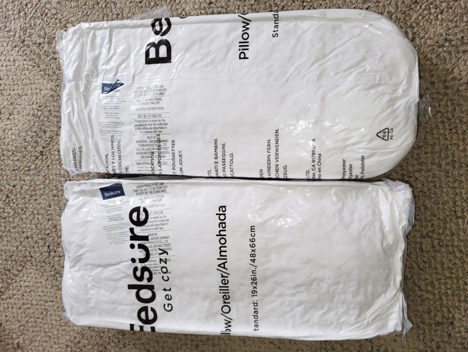 bedsure pillows in vacuum sealed bag