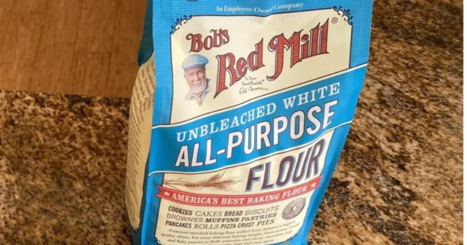 flour in a blue bag