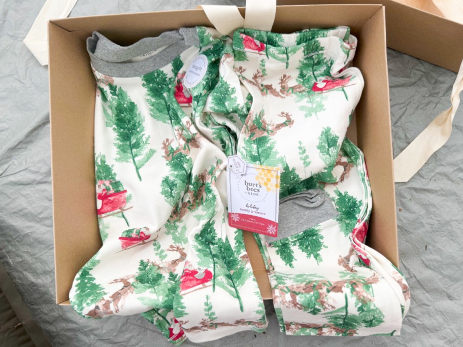 burts bees pajamas in holiday box