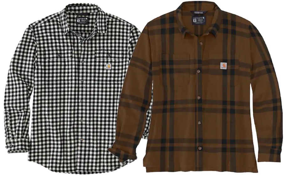 black and brown plaid flannels