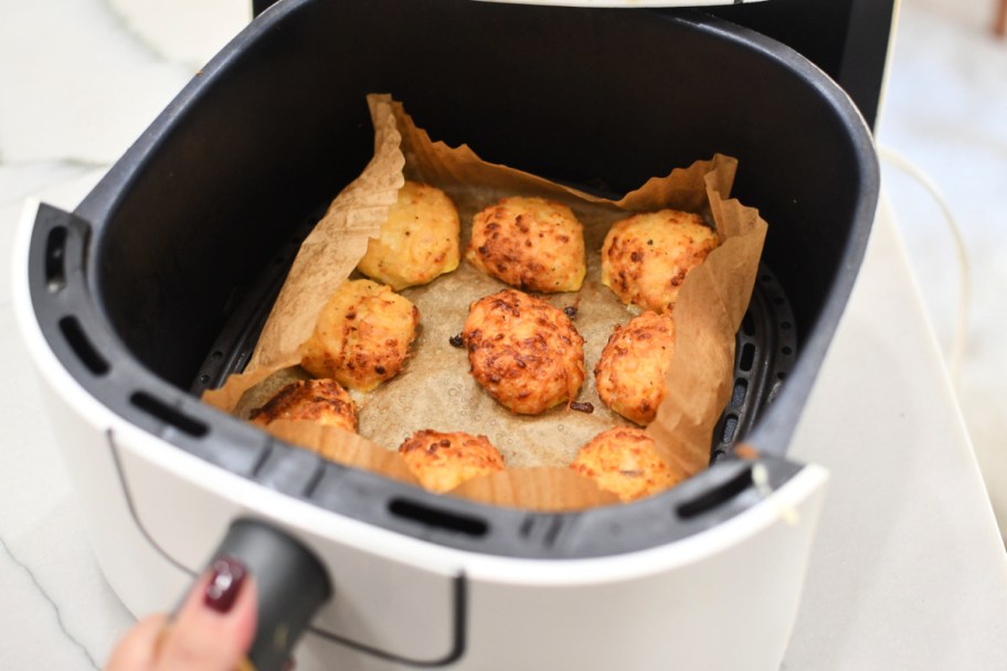 chicken nuggets after cooking in the air fryer 