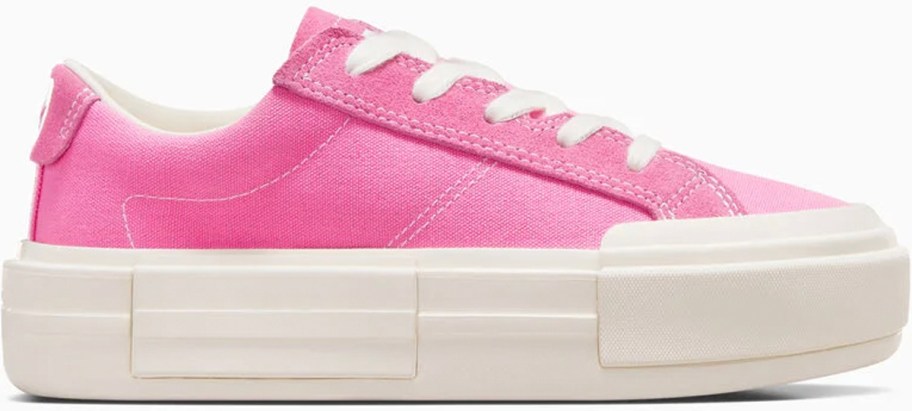 pink low top converse shoe