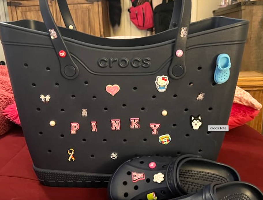 Crocs black tote bag 