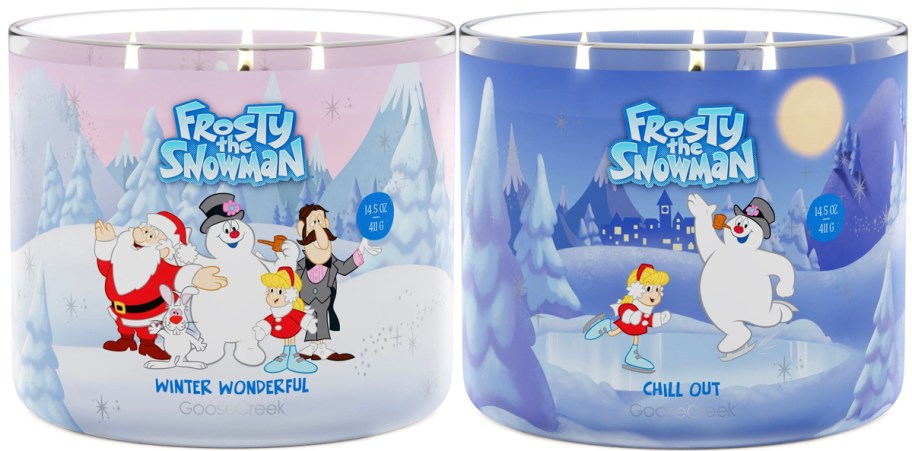 two goosecreek frosty the snowman candles 