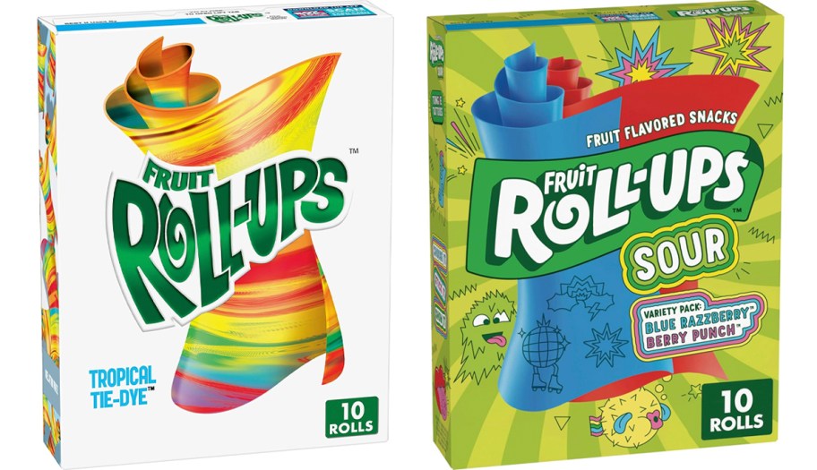 two boxes of fruit roll ups 