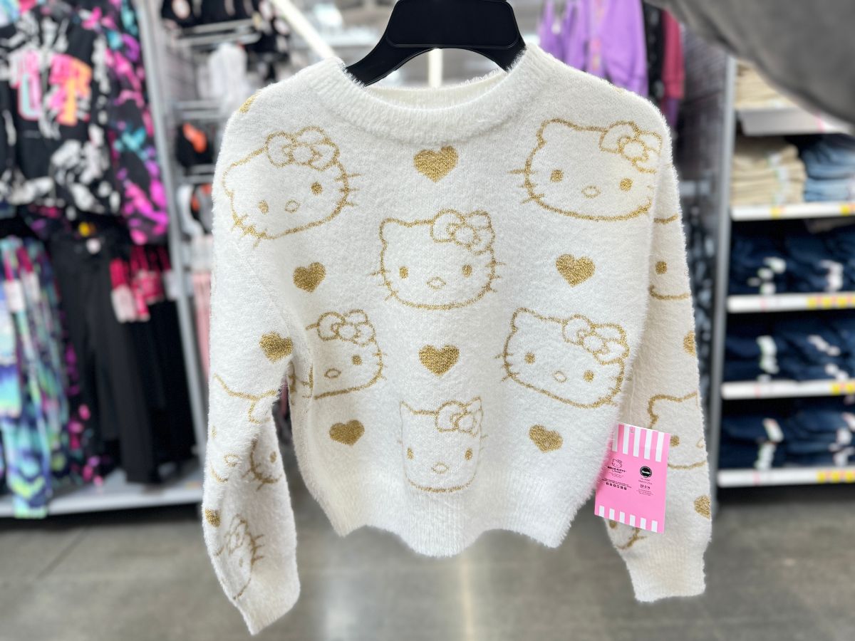 Kids Holiday Character Sweaters $16.98 on Walmart.online | Bluey, Barbie, Hello Kitty & More