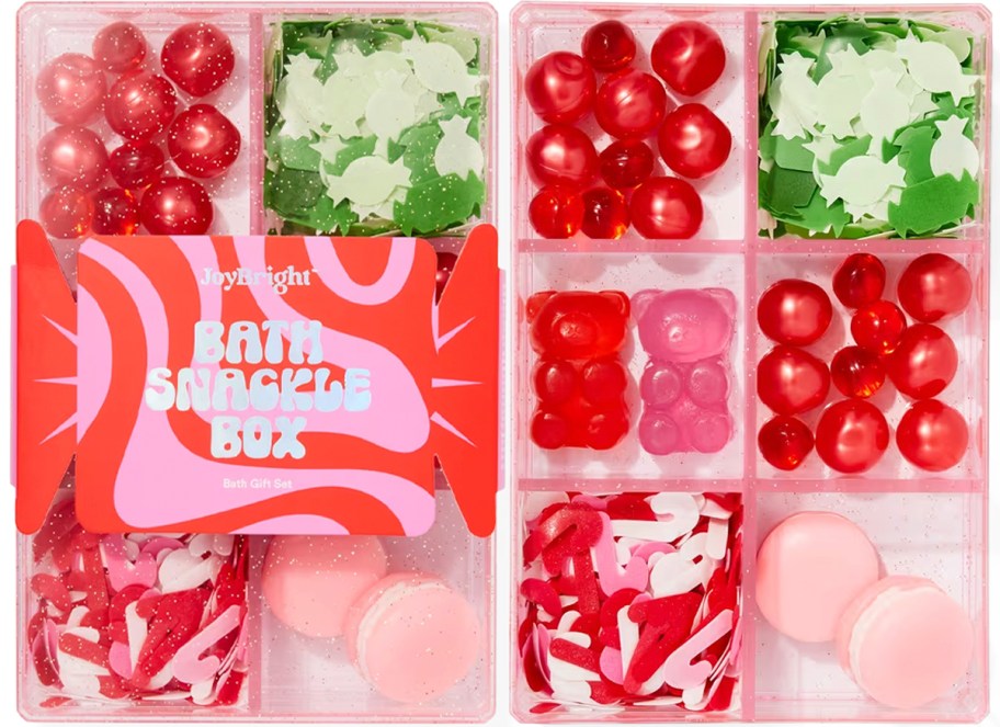 joybright bath snackle box with wrapping, and open