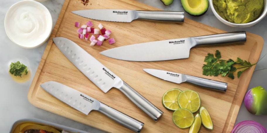 KitchenAid Gourmet 5-Piece Knife Set Just $14.96 on Walmart.online (Reg. $30)